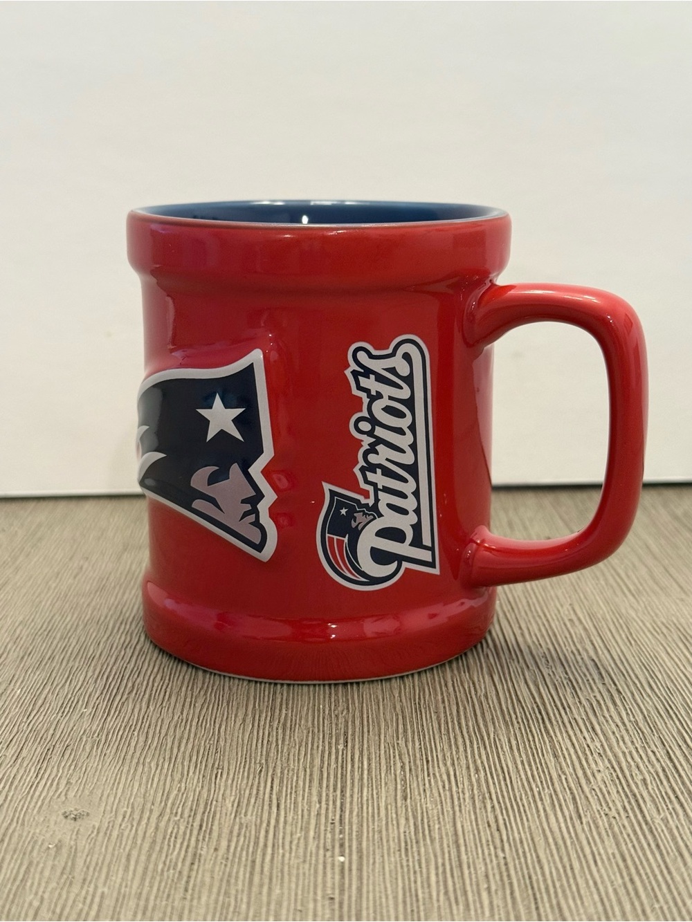 New England Patriots Red Coffee Mug Embossed Logo Official NFL Licensed Fan Gift - Picture 2 of 7